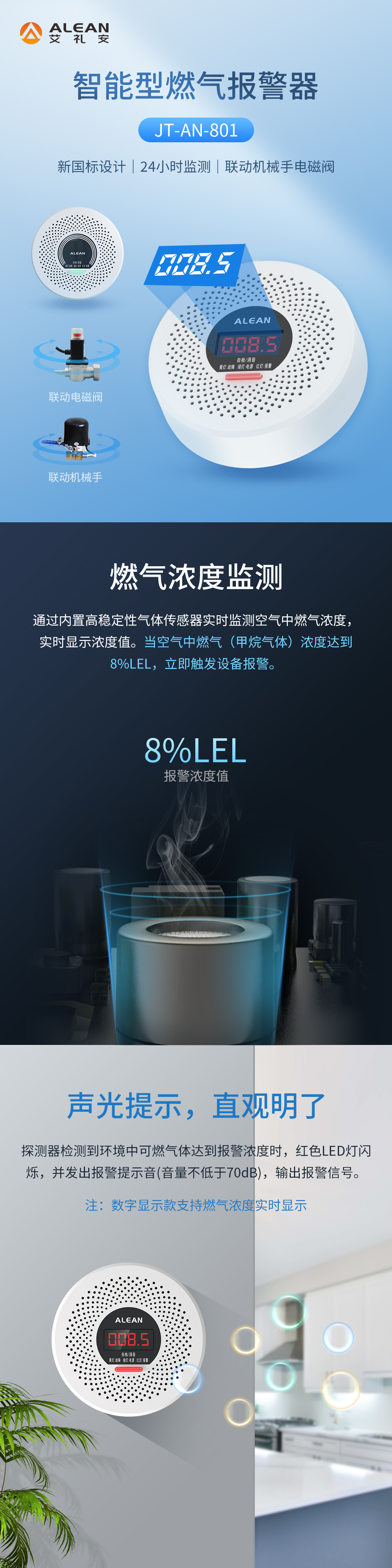 新國(guó)標(biāo)燃?xì)鈭?bào)警器 ‖讓你驚艷的不只是外觀